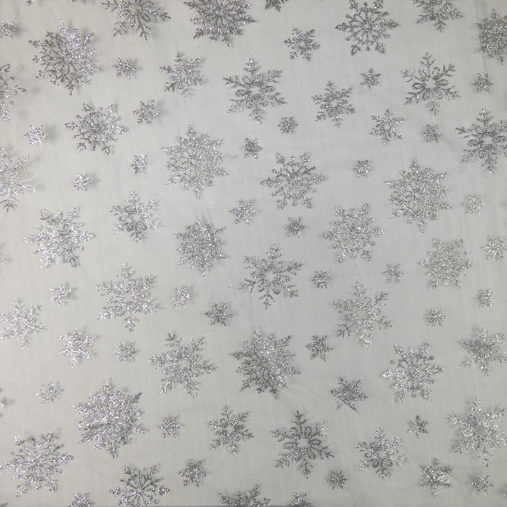 Silver Glitter Snowflake Wrapping Paper