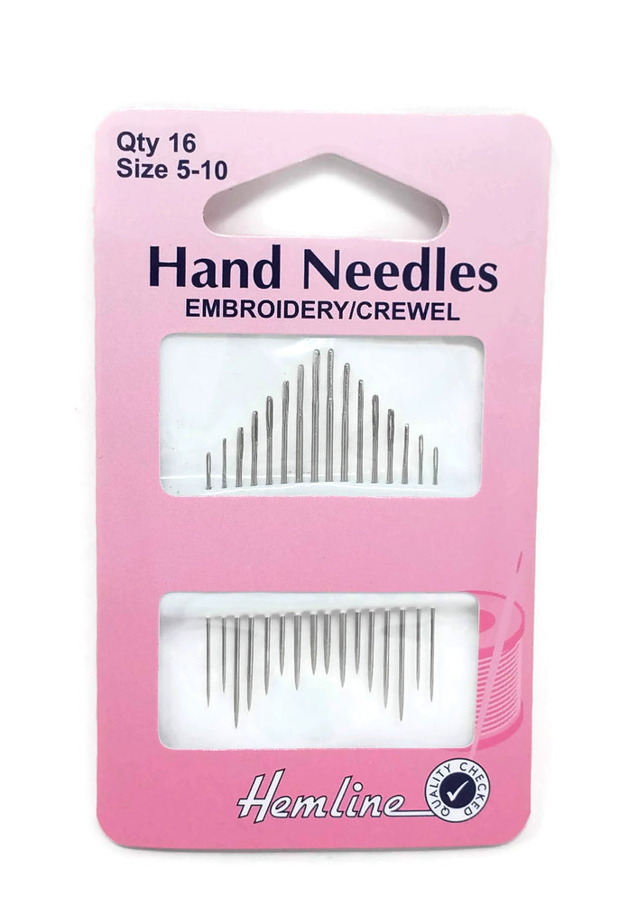 Hemline Embroidery/Crewel Hand Sewing Needles - Full Range of