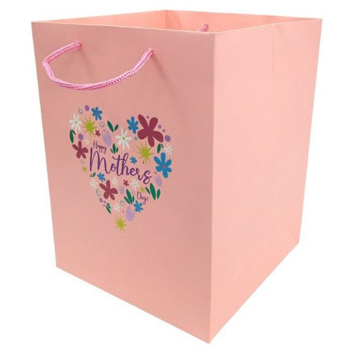 Happy Mothers Day Bags x 10pcs - Pink- 190x190x250mm