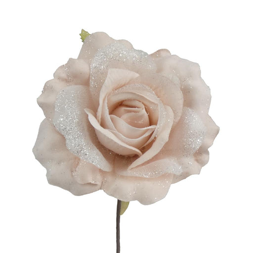 11cm Frosted Rose Pick - Pink