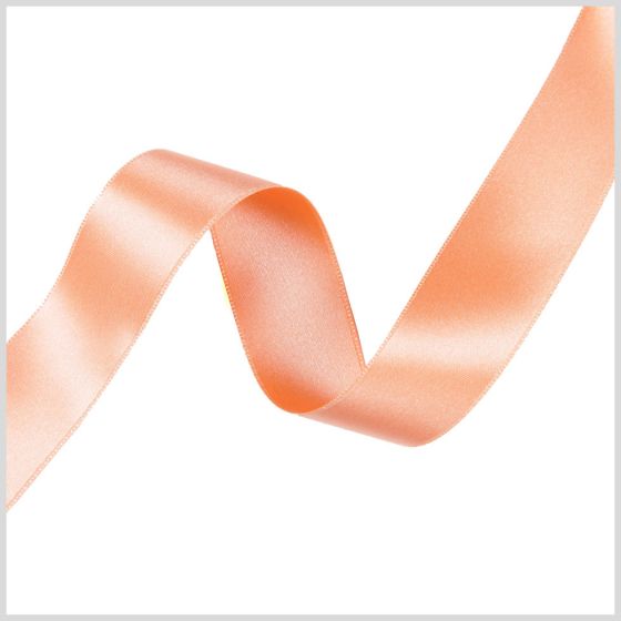 6mm x 20m Double Faced Satin Ribbon Roll - Peach