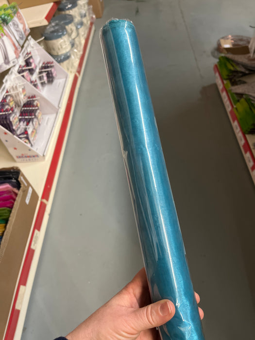 40cm x 9m Woven Edge Organza -Light Teal