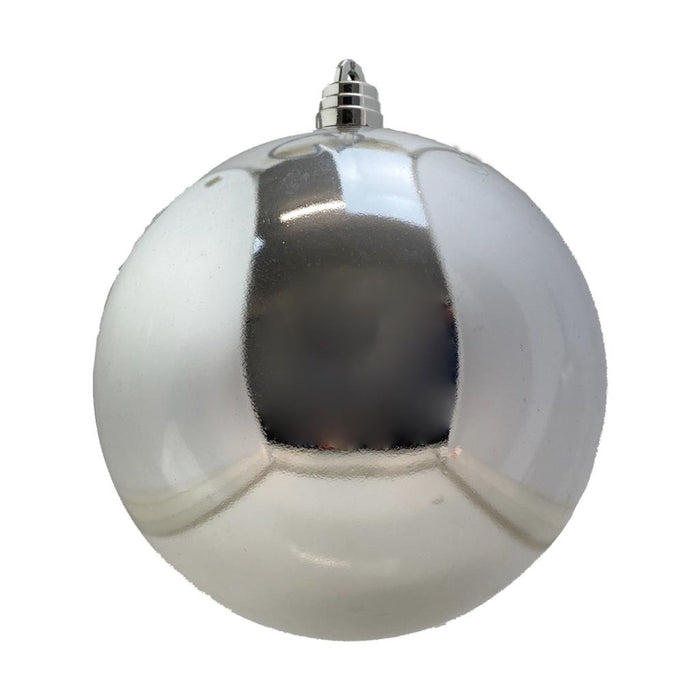 20cm Shiny Bauble - Silver