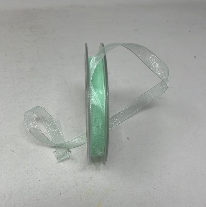 10mm x25m Organza Ribbon - Mint