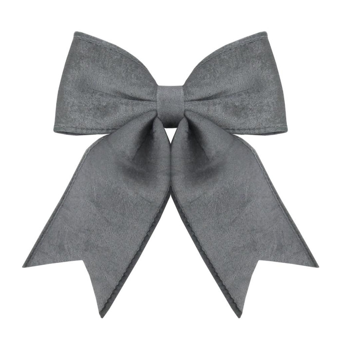 30 x 35cm Velvet Bow - Grey