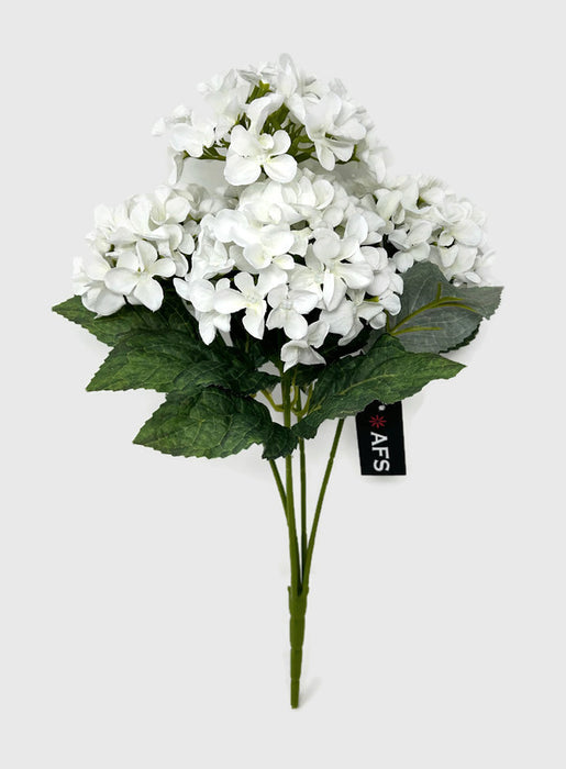 44cm Hydrangea Flower Bush - White