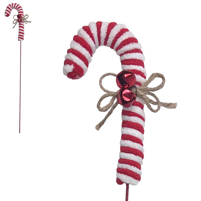 55cm Red & White Candy Cane with Bells