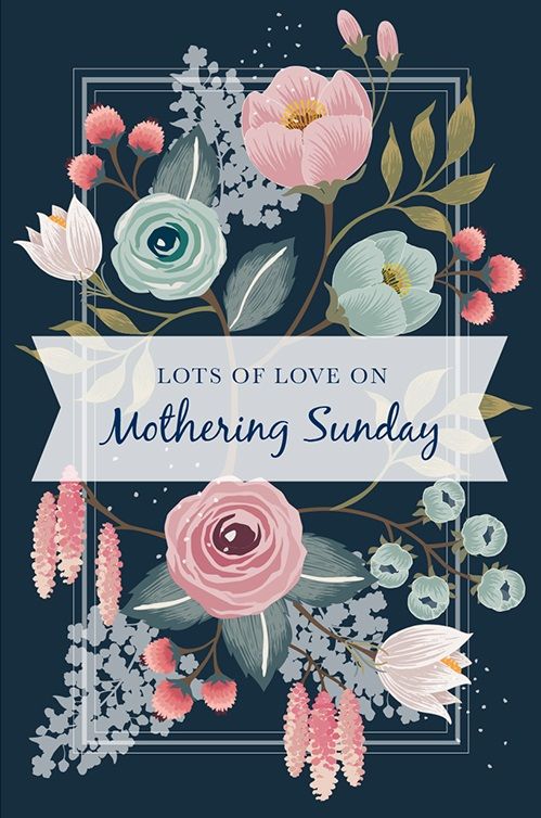 Mother's Day Flower Gift Cards -  Lots Of Love On Mothering Sunday - Packs of 50 Cards