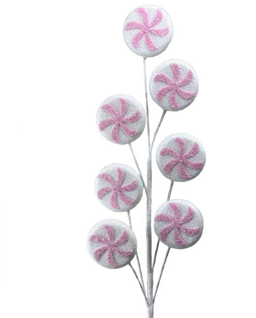 68cm Swirl Candy Stem Pink & White