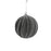 8cm Flock Swirl Grey Bauble