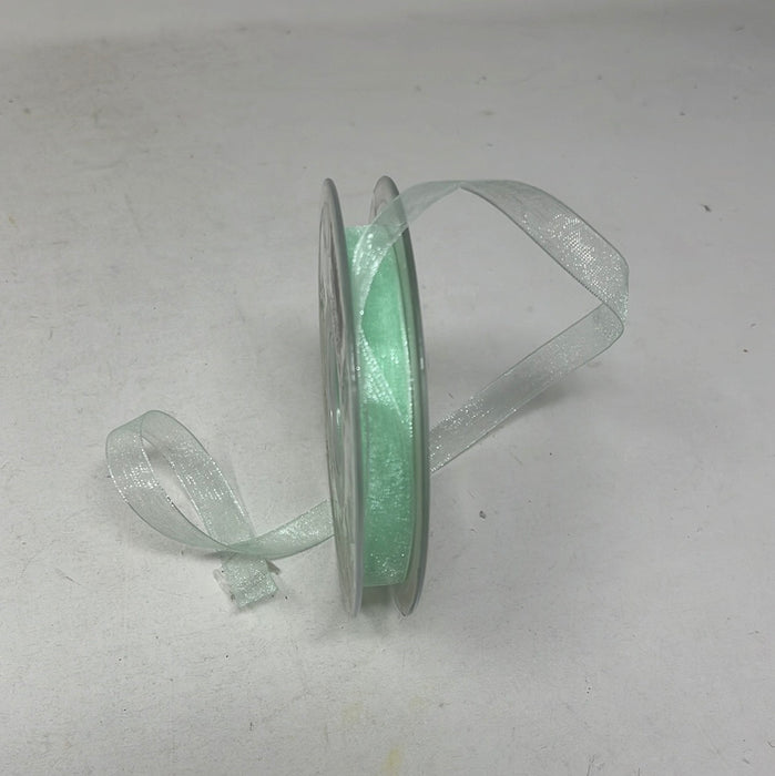 10mm x25m Organza Ribbon - Mint