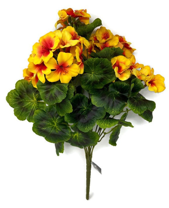 9 Stem Geranium Flower Bush - Yellow