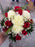 Rose Chrysanthemum & Foliage Bush - Red &  Cream