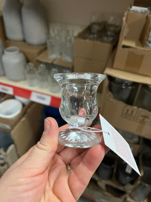 Clear Glass Candle Stick Holder (6.4cm)