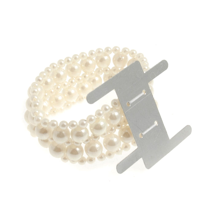 Pearl Wrist Band -  2 Row -  Ivory