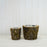 Set of Two Mossed Bark Wooden Pots (20cm)