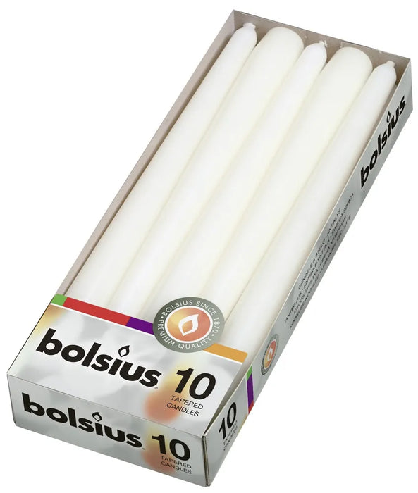 Bolsius Tapered Candles Pack of 10 - White