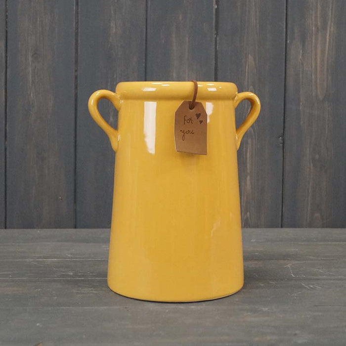 Burnt Yellow Ceramic Vase x 18cm