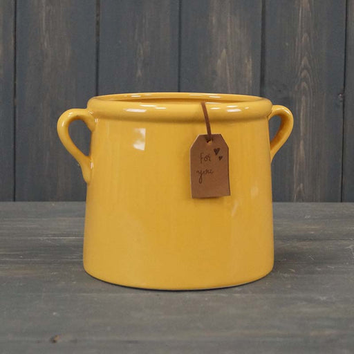 Burnt Yellow Ceramic Pot 15cm