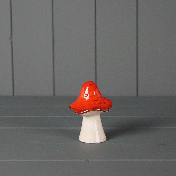 Ceramic Mushroom - 6.5cm x 9.5cm - Red