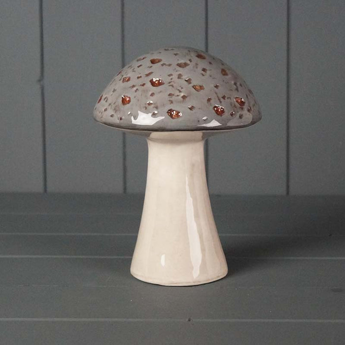 Ceramic Mushroom - 19cm x 14cm - Grey