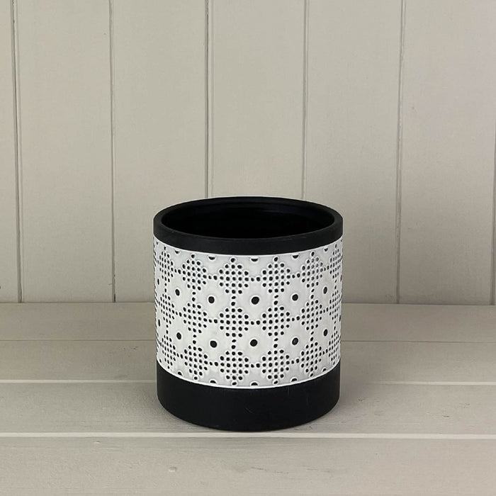 Round Black Small Diamond Dot Pot