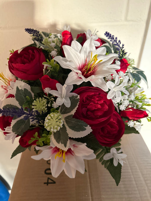 Peony Clematis & Rose - Red & White