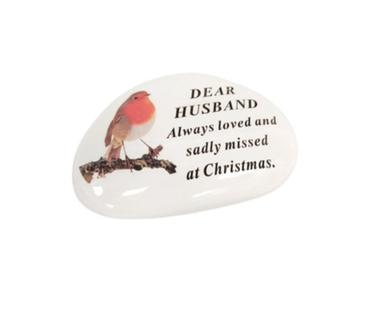 Christmas Robin Pebble - Dear Huband