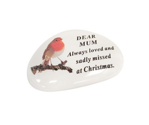 Christmas Robin Pebble - Dear Mum