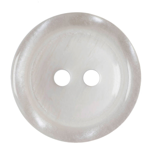 20mm-Pack of 2, White Round with 2 Holes Slight Raised Edge Buttons