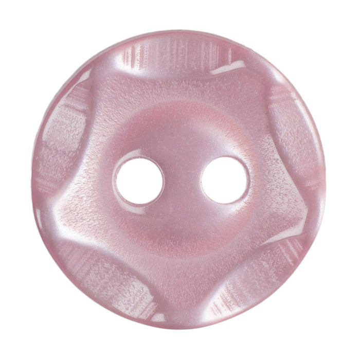 14mm-Pack of 6, Pink Wave Edge Buttons