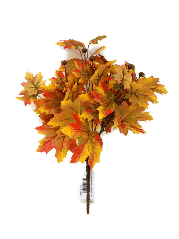 Orange Maple Leaf Bush x 34cm — Artificial Floral Supplies