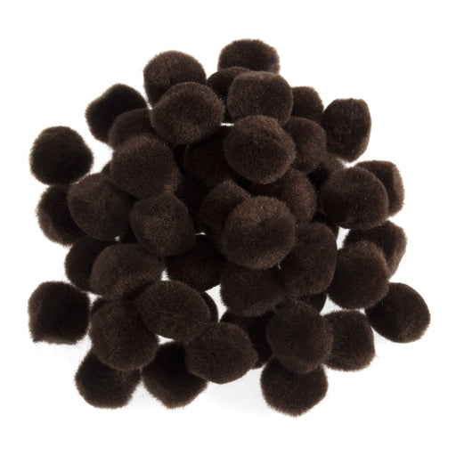 Pom Poms 1.2cm Pack Of 100 - Brown