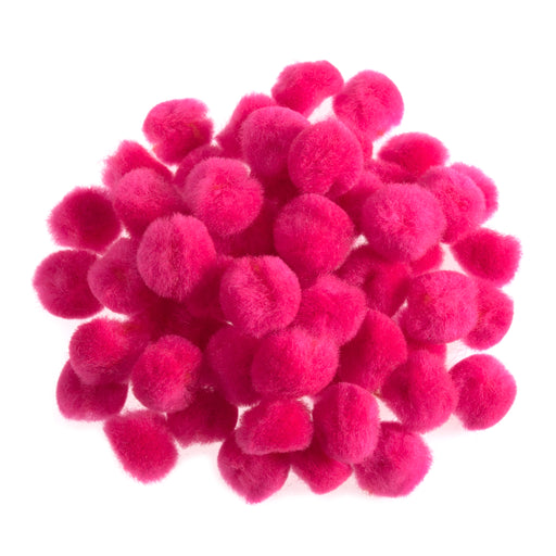 Pom Poms 1.2cm Pack Of 100 - Bright Pink