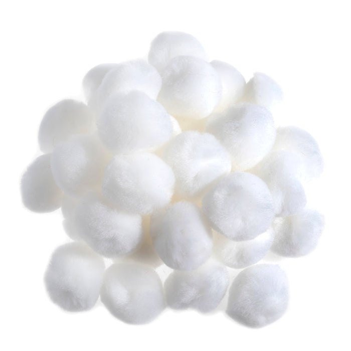 Pom Poms 2.5cm Pack Of 100 - White