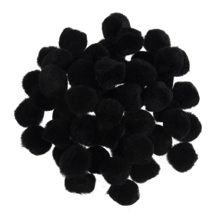 Pom Poms 1.2cm Pack Of 100 - Black