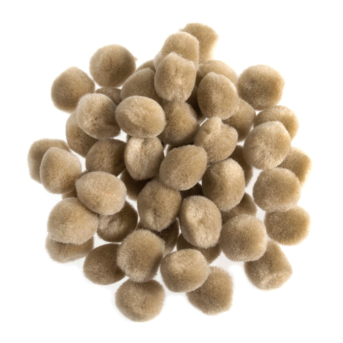 Pom Poms 1.3cm Pack Of 100 - Beige