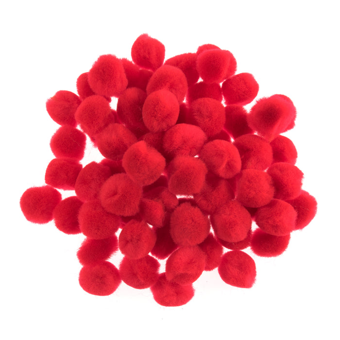 Pom Poms 1.3cm Pack Of 100 - Red