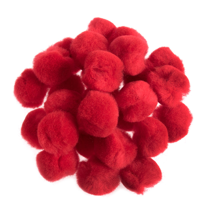 Pom Poms 2.5cm Pack Of 100 - Red