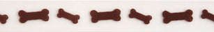 Brown On White Dog Bone 15mm x 3.5m Ribbon