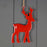 Red Enamel Hanging Reindeer 8cm x 13cm