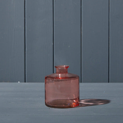 Rose Glass Squat Bottle x H10cm