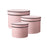 Round Couture Lined Hat Boxes Set of 3 - Pink with Black Piping