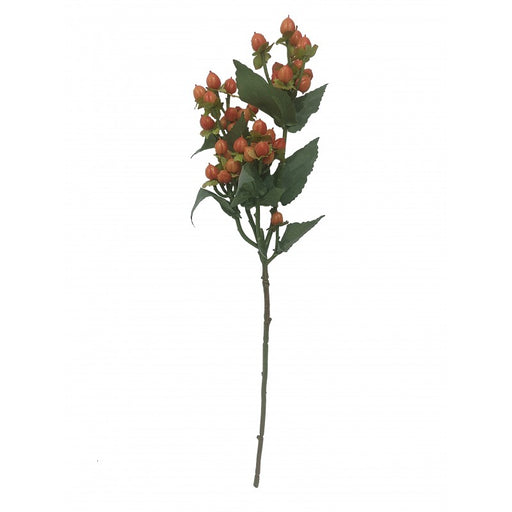 Artificial Hypericum Berry Branch - Red/Orange - 48cm long