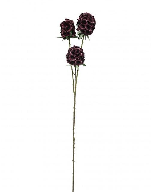 3 Head Artificial Scabiosa Stellata x 71cm long - Purple