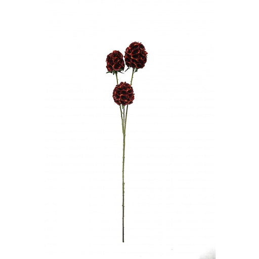 Artificial Scabiosa Stellata - Red (3 heads, 71cm long)