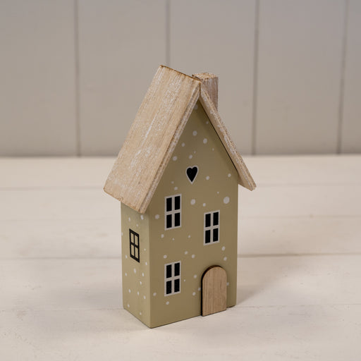 Light Sage Green Wooden House Decoration