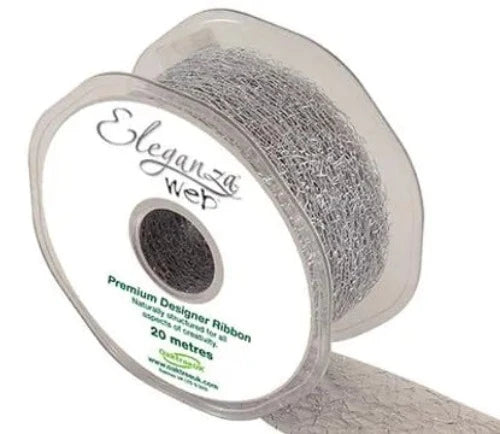 Web Ribbon 38mm x 20m - Metallic Silver