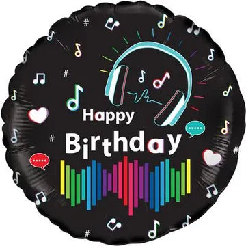 18" Foil Holographic Balloon - Social Media \ Music Images