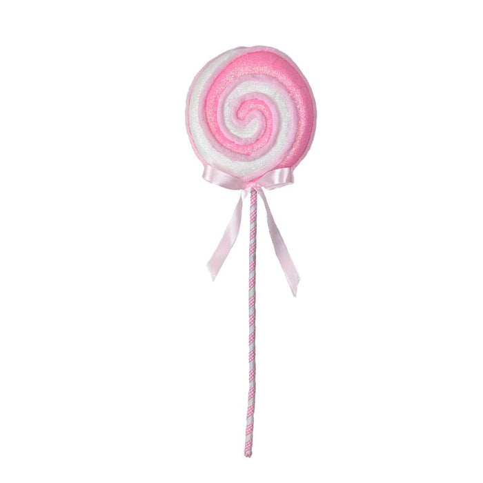 43cm Pink & White Swirl Luxury  Lolly